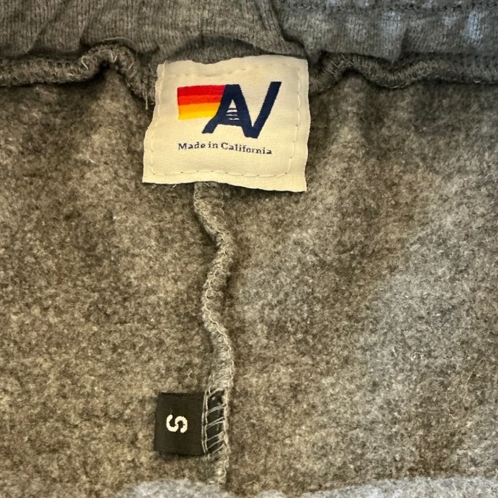 Aviator Nation 5 Stripe Jogger Shorts Womens Small Gray Rainbow Made in USA